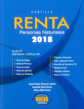 CARTILLA DECLARACION DE RENTA PERSONAS NATURALES 2018