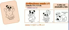 SELLOS DIDACTICOS MOTIVACIONES OSOS PANDA X 4