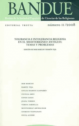 REV. BANDUE # 02 TOLERANCIA E INTOLERANCIA RELIGIOSA EN EL MEDITERRANEO ANTIGUO TEMAS Y PROBLEMAS