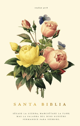 SANTA BIBLIA COLOR CREMA FLORES