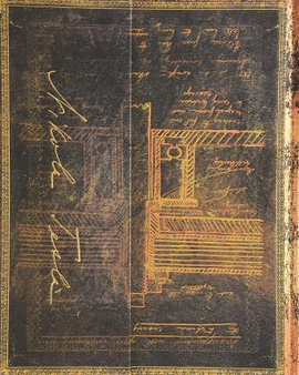 LIBRETA MANUSCRITOS EMBELLECIDOS TESLA BOCETO DE UNA TURBINA ULTRA CON LÍNEAS