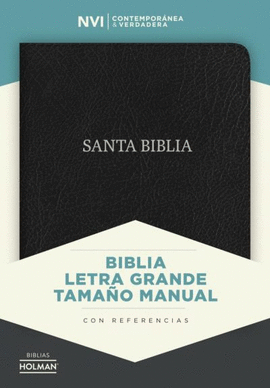 NVI BIBLIA LETRA GRANDE TAMAÑO MANUAL NEGRO, PIEL FABRICADA