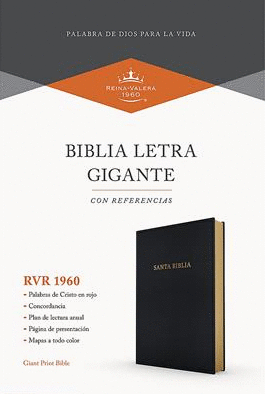 BIBLIA RVR60, LETRA GIGANTE, REFERENCIAS, NEGRO, IMITACION PIEL