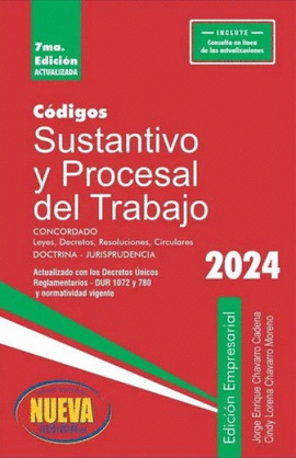 CÓDIGOS SUSTANTIVO Y PROCESAL DE TRABAJO