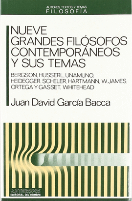 NUEVE GRANDES FILOSOFOS CONTEMPORANEOS Y SUS TEMAS