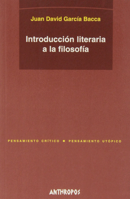 INTRODUCCION LITERARIA A LA FILOSOFIA