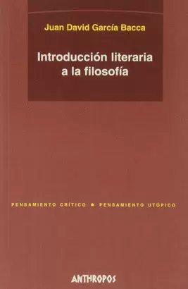 INTRODUCCION LITERARIA A LA FILOSOFIA