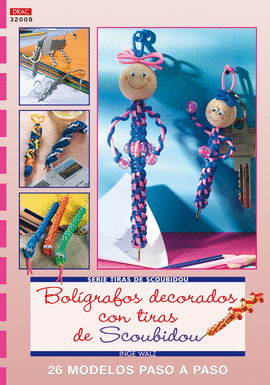 SERIE SCOUBIDOU Nº 8. BOLÍGRAFOS DECORADOS CON TIRAS DE SCOUBIDOU