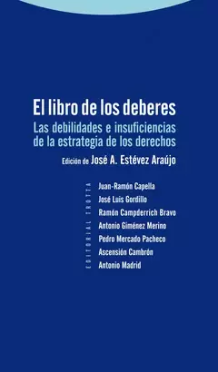 LIBRO DE LOS DEBERES. LAS DEBILIDADES E INSUFICIENCIAS DE LA ESTRATEGIA DE LOS DERECHOS, EL