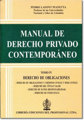 MANUAL DE DERECHO PRIVADO CONTEMPORANEO TOMO IV