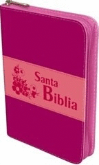 SANTA BIBLIA ROSADA CON CIERRE REINA VALERA 1960