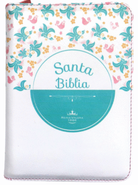 SANTA BIBLIA REINA VALERA 1960 MEDIANA / COLOR BLANCO Y FLORES