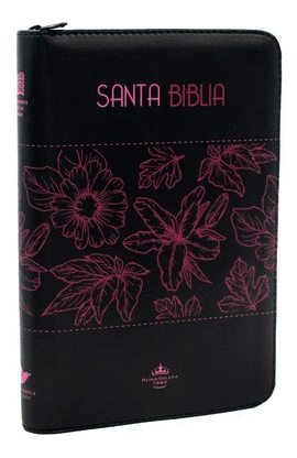 SANTA BIBLIA REINA VALERA 1960 COLOR NEGRO / FLORES ROSADAS