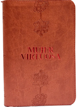 BIBLIA MUJER VIRTUOSA COLOR NARANJA CANTO PLATEADO