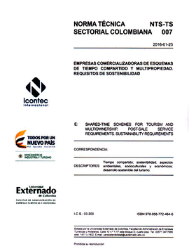 NORMA TÉCNICA SECTORIAL COLOMBIANA NTS-TS 007 EMPRESAS COMERCIALIZADORAS DE ESQUEMAS